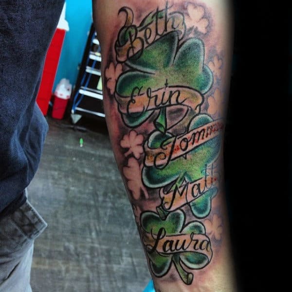 Sleeve Shamrock Tattoo Designs For Guys
