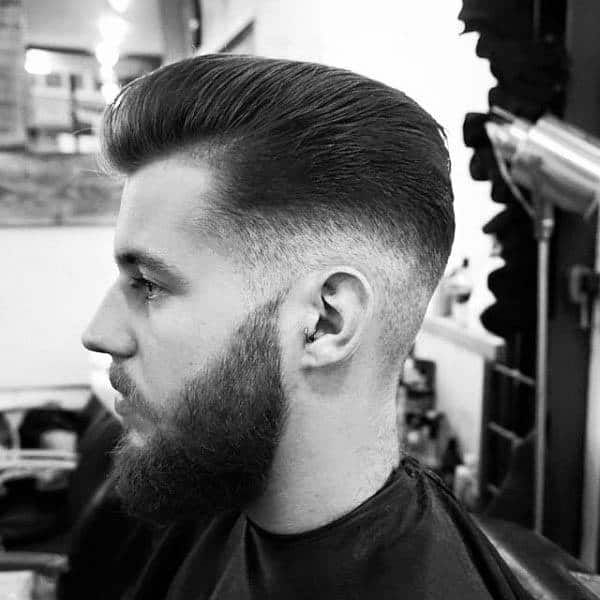 Slicked Back High Fade Guys Haircut Ideas