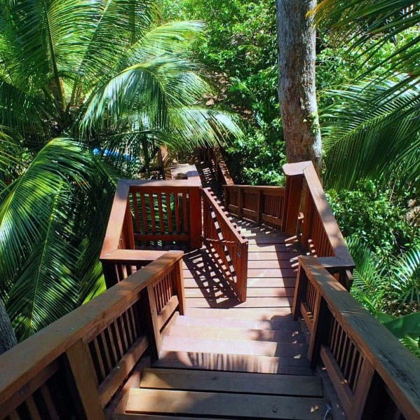deck stairs with privacy gate 