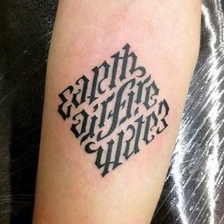 Small Ambigram Mens Tattoo Designs