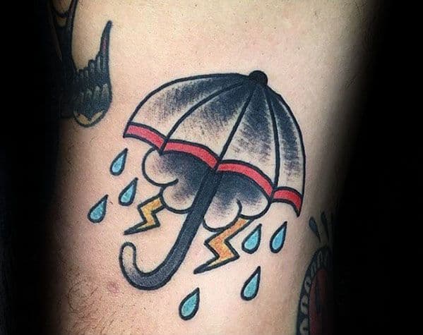 Small Arm Umbrella Mens Tattoo Designs