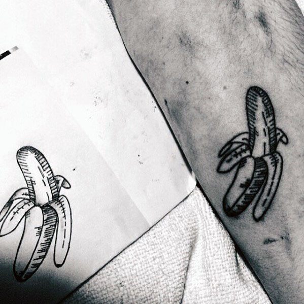 Small Banana Tattoo Ideas For Males On Forearm