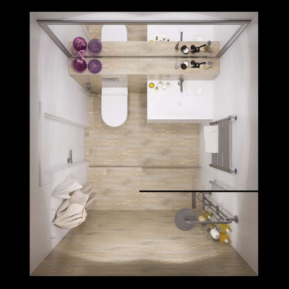small modern bathroom with shower