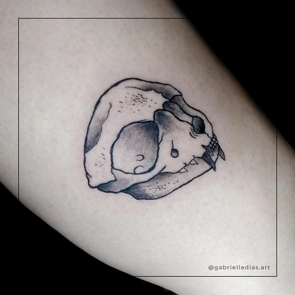 Small cat skull tattoo