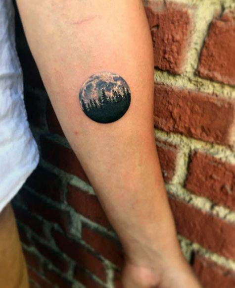 Small Circle Mens Tattoo Designs Timberline Themed