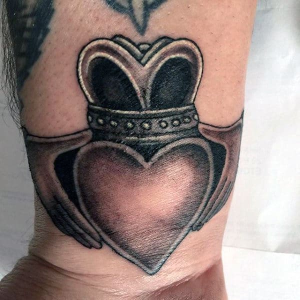 Small Claddagh Wrist Tattoos For Guys