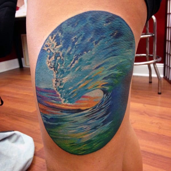 Small Color Tattoos Of Water For Men