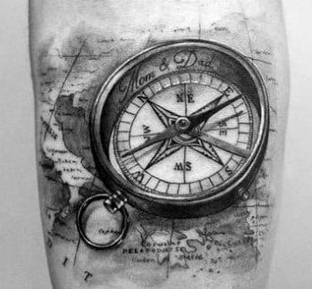 small-compass-themed-tattoo-ideas