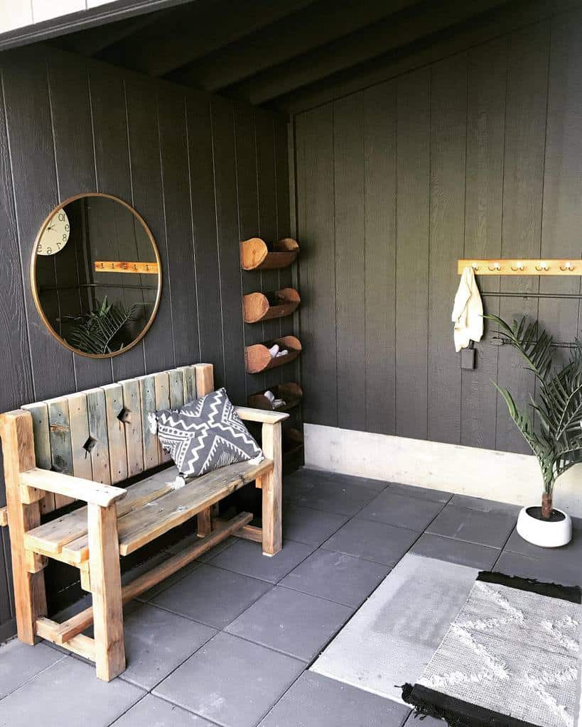 small wood patio wood seat