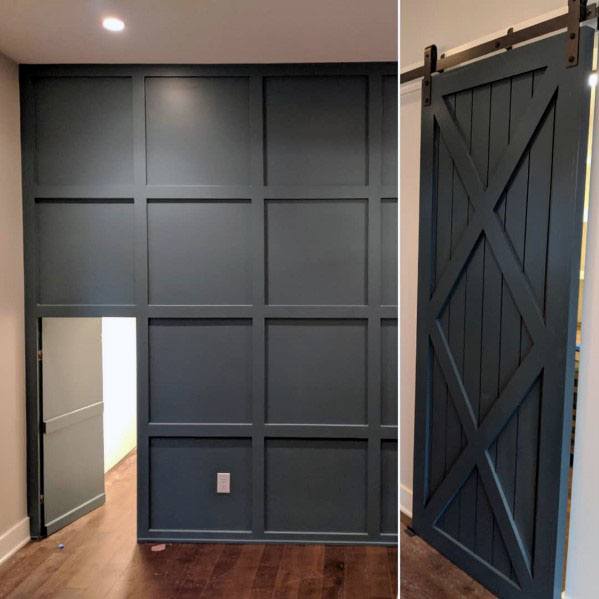 small panel gray hidden door