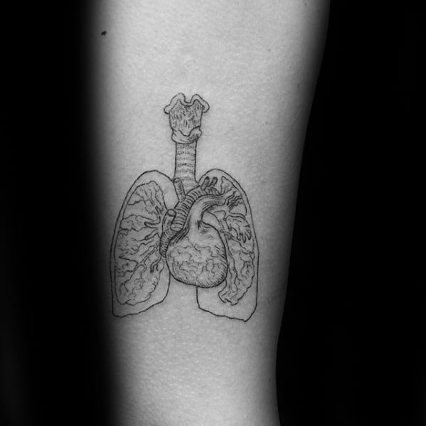 Small Detailed Arm Lung Guys Tattoo Ideas