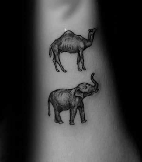 Small Detailed Guys Forearm Camel Tattoo Inspiration