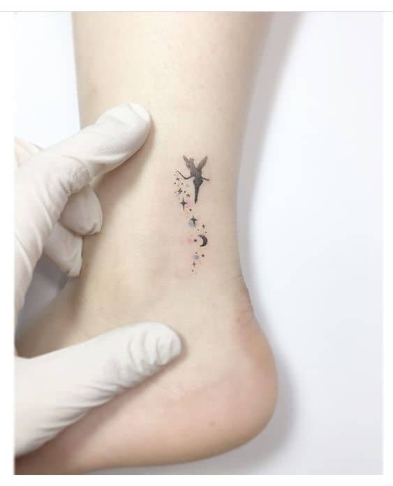 Small Disney Fairy Foot Tattoo