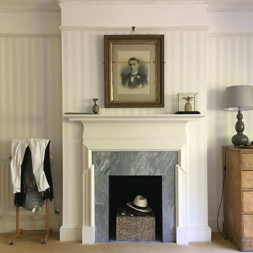 country style faux fireplace pineapple statue wood cabinet