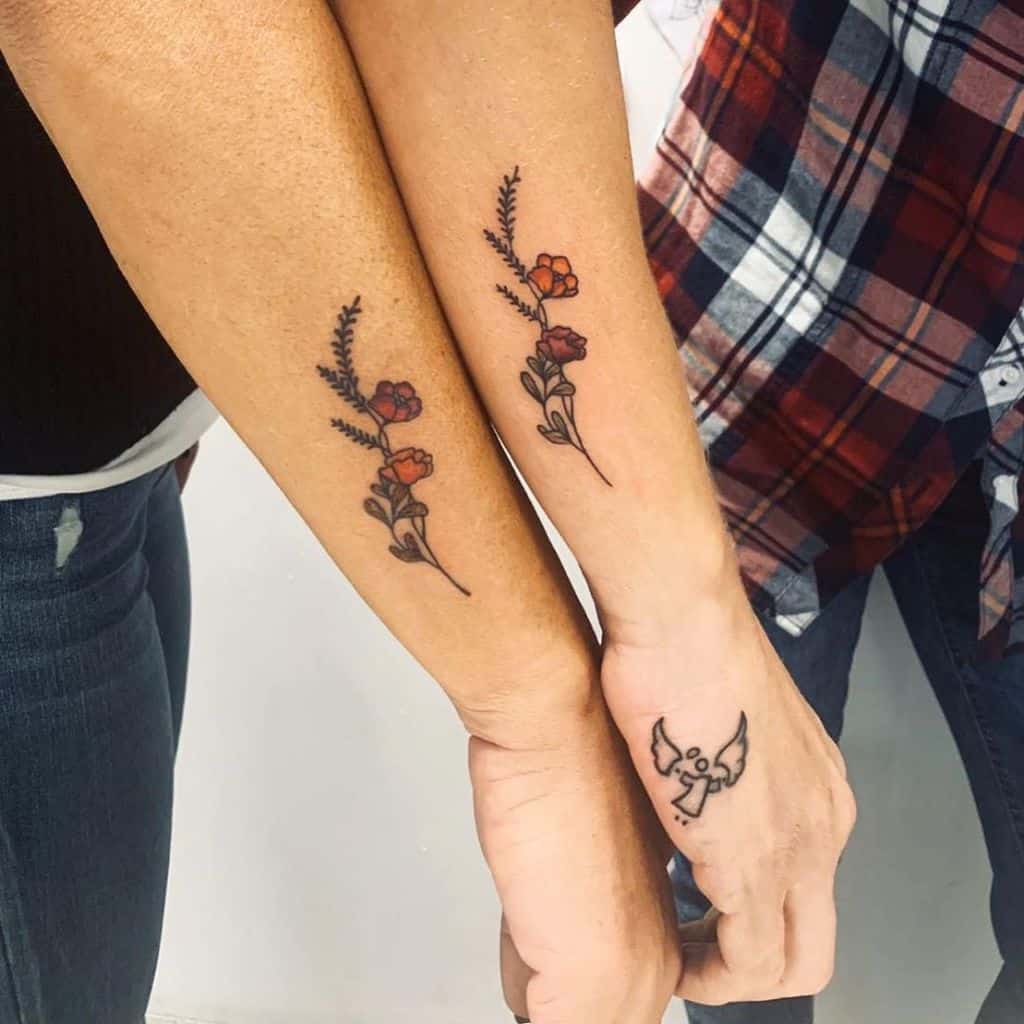 Small Flower Friendship Tattoo