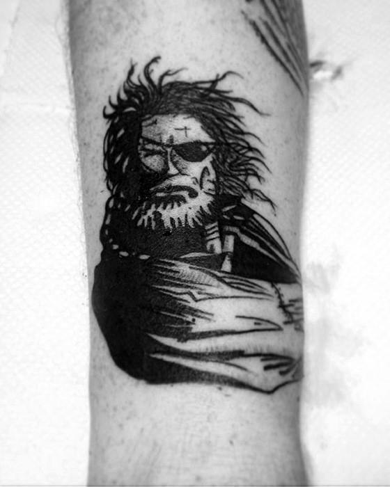 Small Forearm Male Tattoo With Big Boss Metal Gear Design