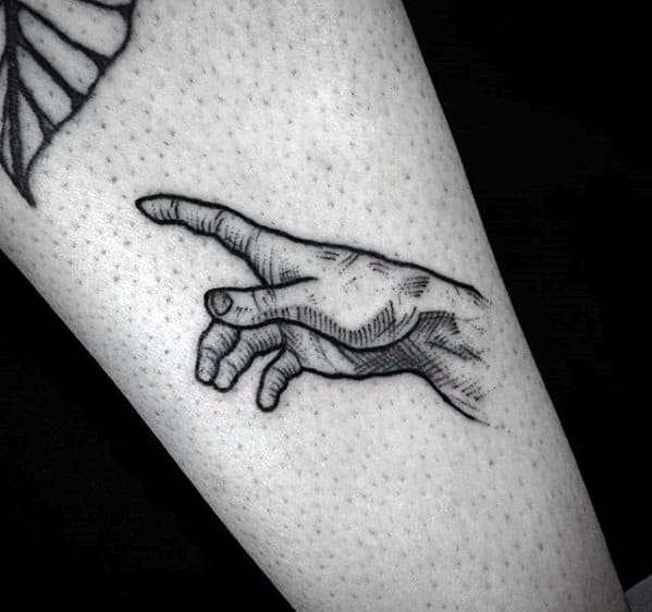 Small Forearm Mens Tattoo Ideas With The Creation Of Adam Design