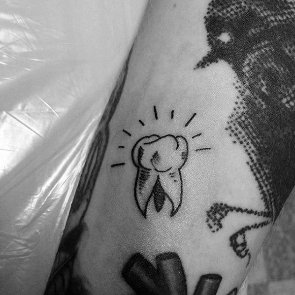 Small Forearm Tooth Filler Guys Tattoo Designs