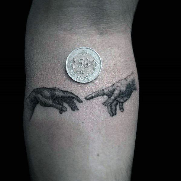 Small Forearm Unique Mens The Creation Of Adam Tattoos