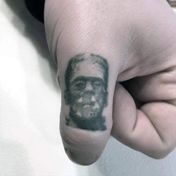 Small Frankenstein Thumb Tattoos For Men