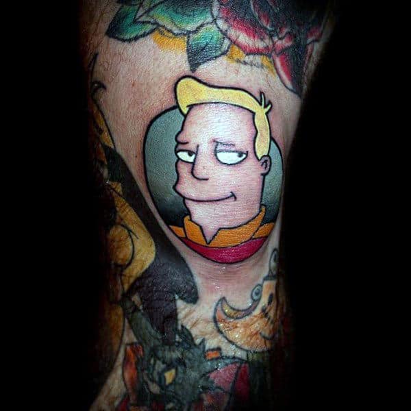 Small Futurama Zapp Brannigan Male Tattoo Ideas
