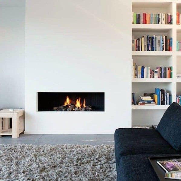 linear fireplace dry wall