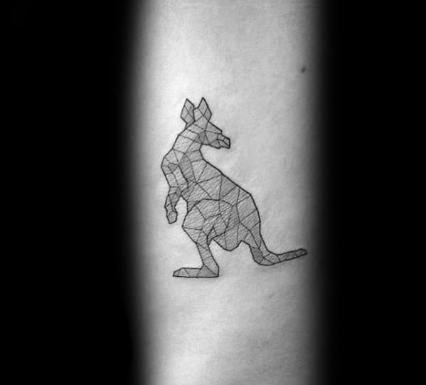 Small Geometric Kangaroo Tattoo Designs For Guys