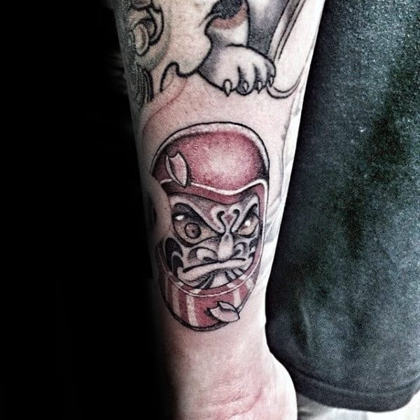 Small Guys Daruma Doll Lower Forearm Tattoos