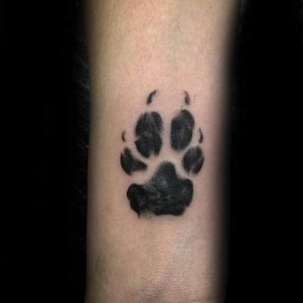 Small Guys Dog Paw Tattoo Inspiration On Inner Forearm