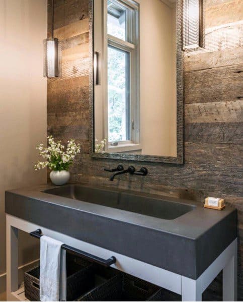 Small Half Bathroom Old Barn Wood Wall Ideas