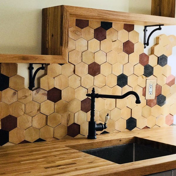 hexagon wood tiles 