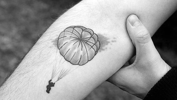 Small Inner Forearm Unique Mens Parachute Tattoos