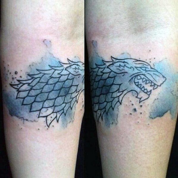 Small Inner Forearm Watercolor Game Of Thrones Mens Tattoo Design