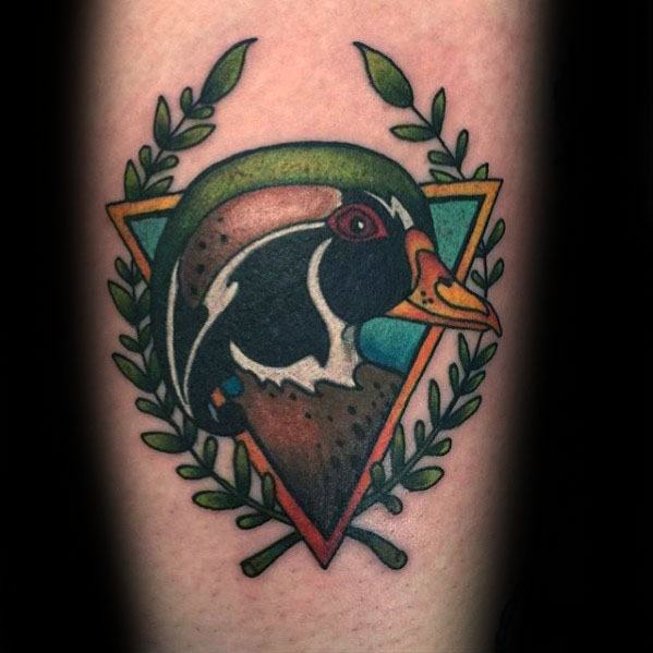 Small Inner Forearm Wood Duck Tattoos For Gentlemen