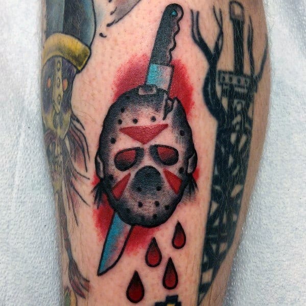 Small Leg Guys Jason Mask Tattoo