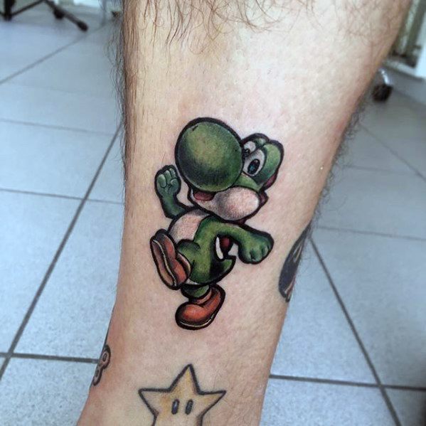 Small Leg Yoshi Male Video Game Tattoo Designs