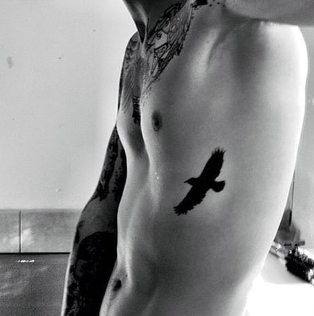 Bird Small Men Tattoo Ideas On Ribcage
