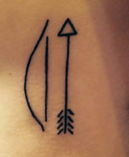 Bow And Arrow Small Men Tattoos
