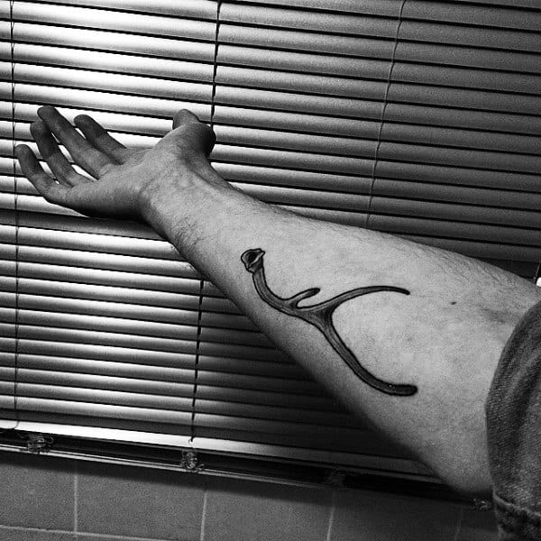 Small Mens Antler Tattoos On Forearm