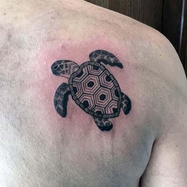 Small Mens Geometric Turtle Back Tattoos