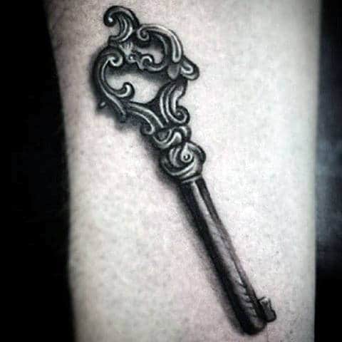Small Mens Key Tattoo