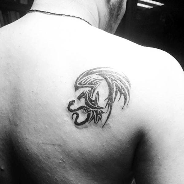 Small Mexican Eagle Tribal Mens Shoulder Blade Tattoos