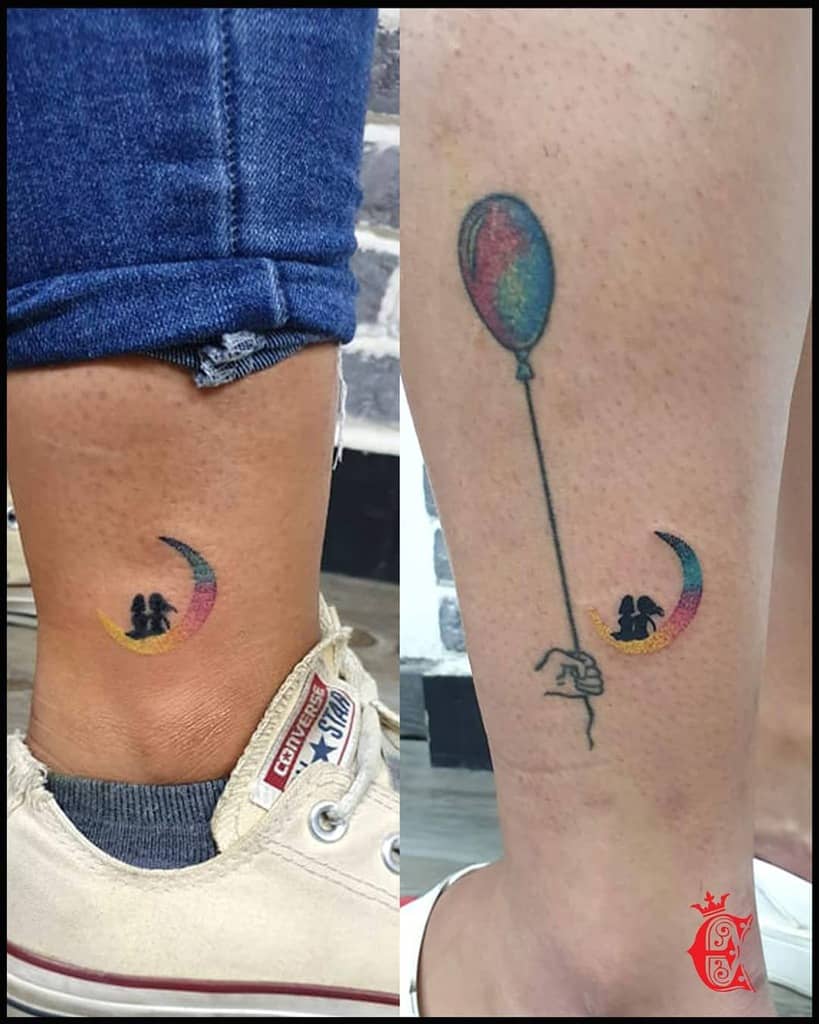 Small Moon Best Friend Tattoo