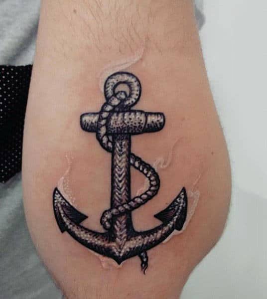 Small Outer Forearm White Ink Male Tattoos