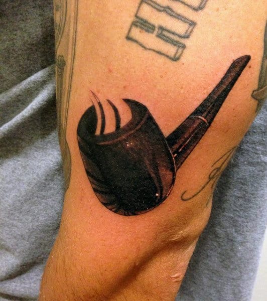 Small Pipe Smoke Tattoo For Men