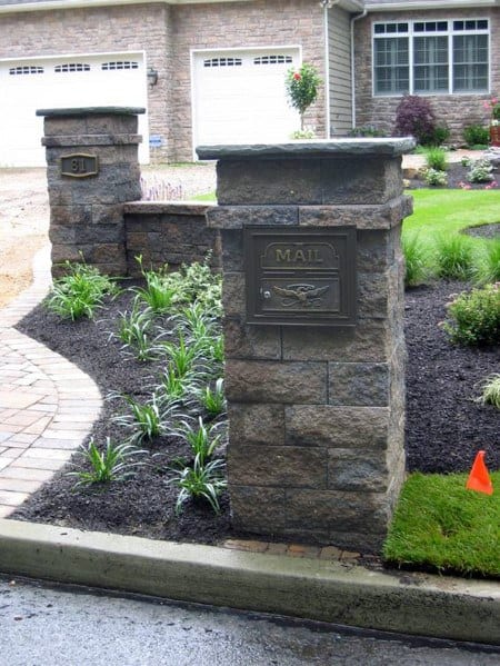 rustic cobblestone mailbox exterior