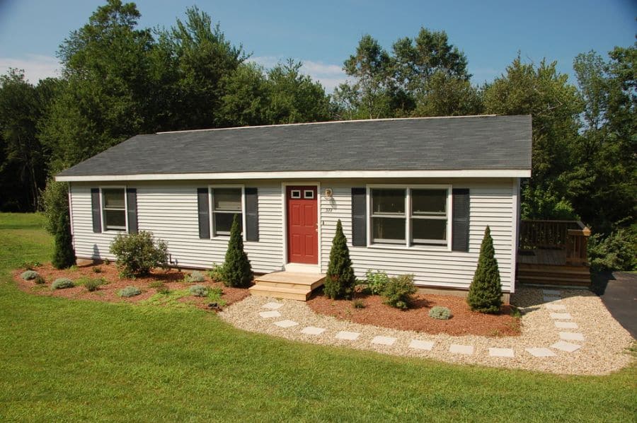 white small ranch-style house