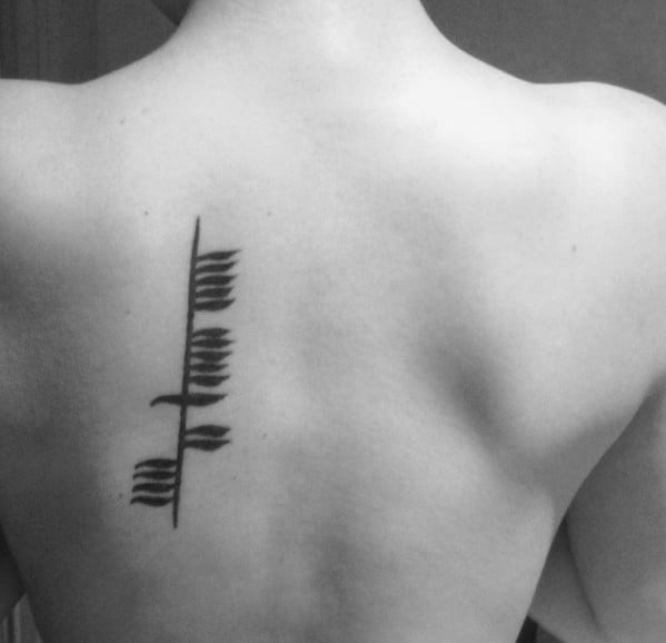 Small Side Of Back Ogham Tattoo Ideas For Gentlemen