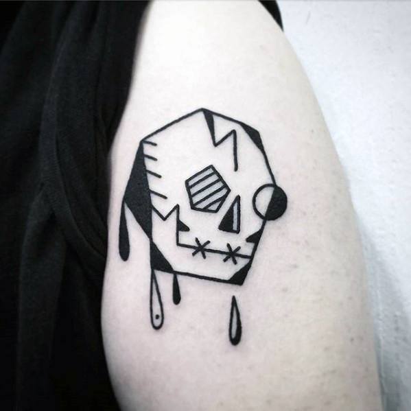 Small Simple Arm Guys Skull Tattoo Design Ideas