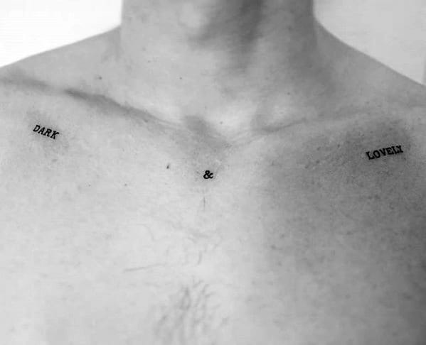 Small Simple Chest Mens Words Tattoos